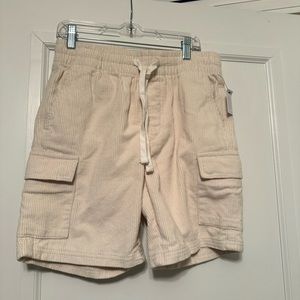 No Boundaries Khaki/Cream Corduroy Shorts, Men’s Size XS (27), NWT